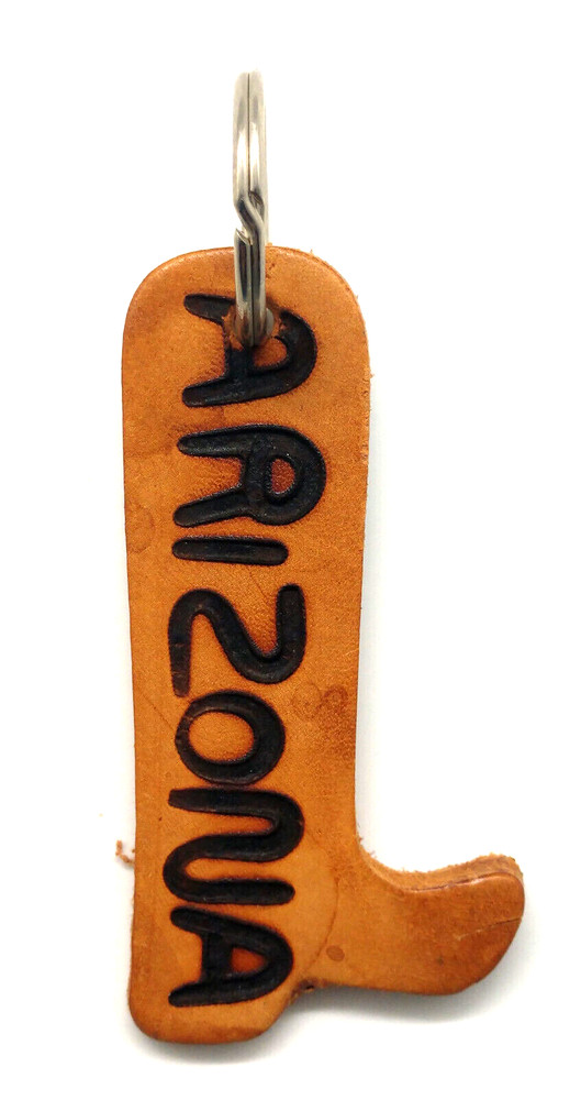 Vintage Tucson Arizona Leather Boot Keyring Keychain