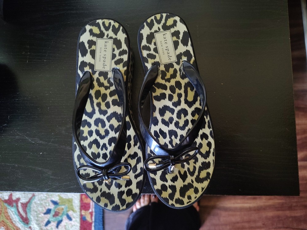 Kate Spade Leopard Print Flip Flops