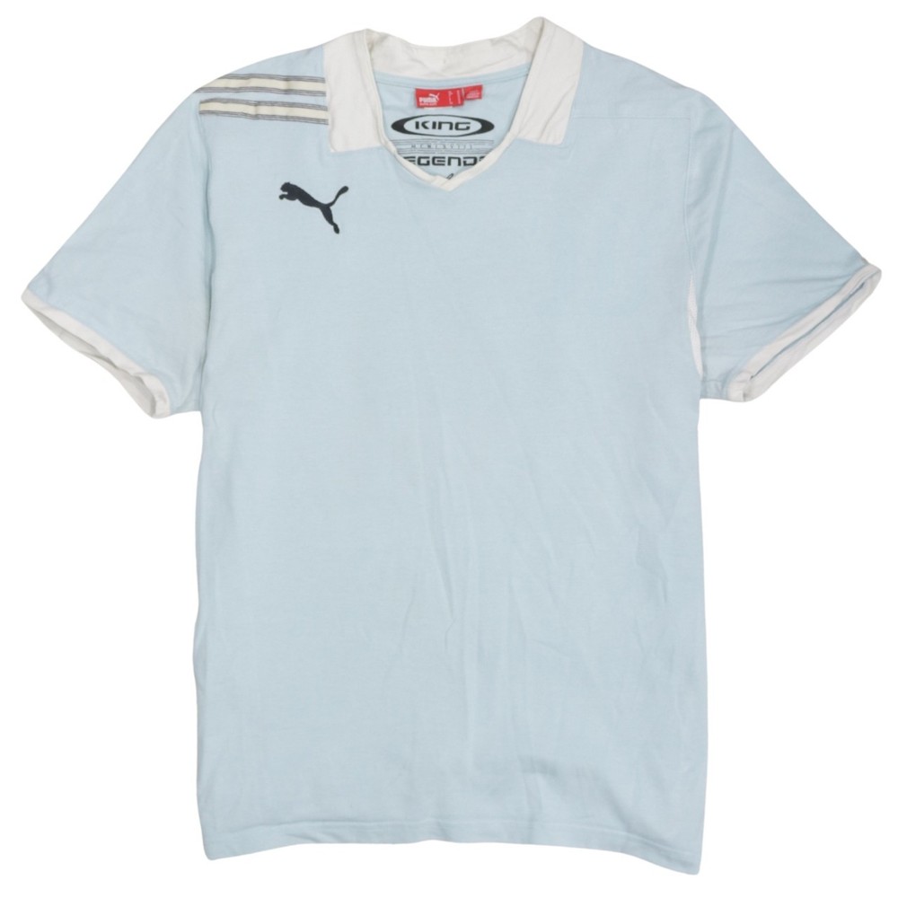 Puma Mens Football T Shirt Light Blue V Neck Number 10 Graphic Jersey Cotton M