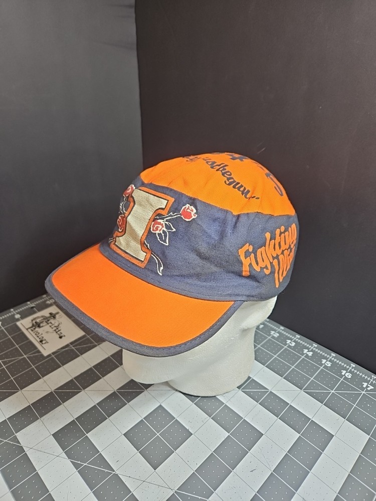 Vintage 1984 Illinois Fighting Illini Rose Bowl Orange and Blue Crowd Cap Decal