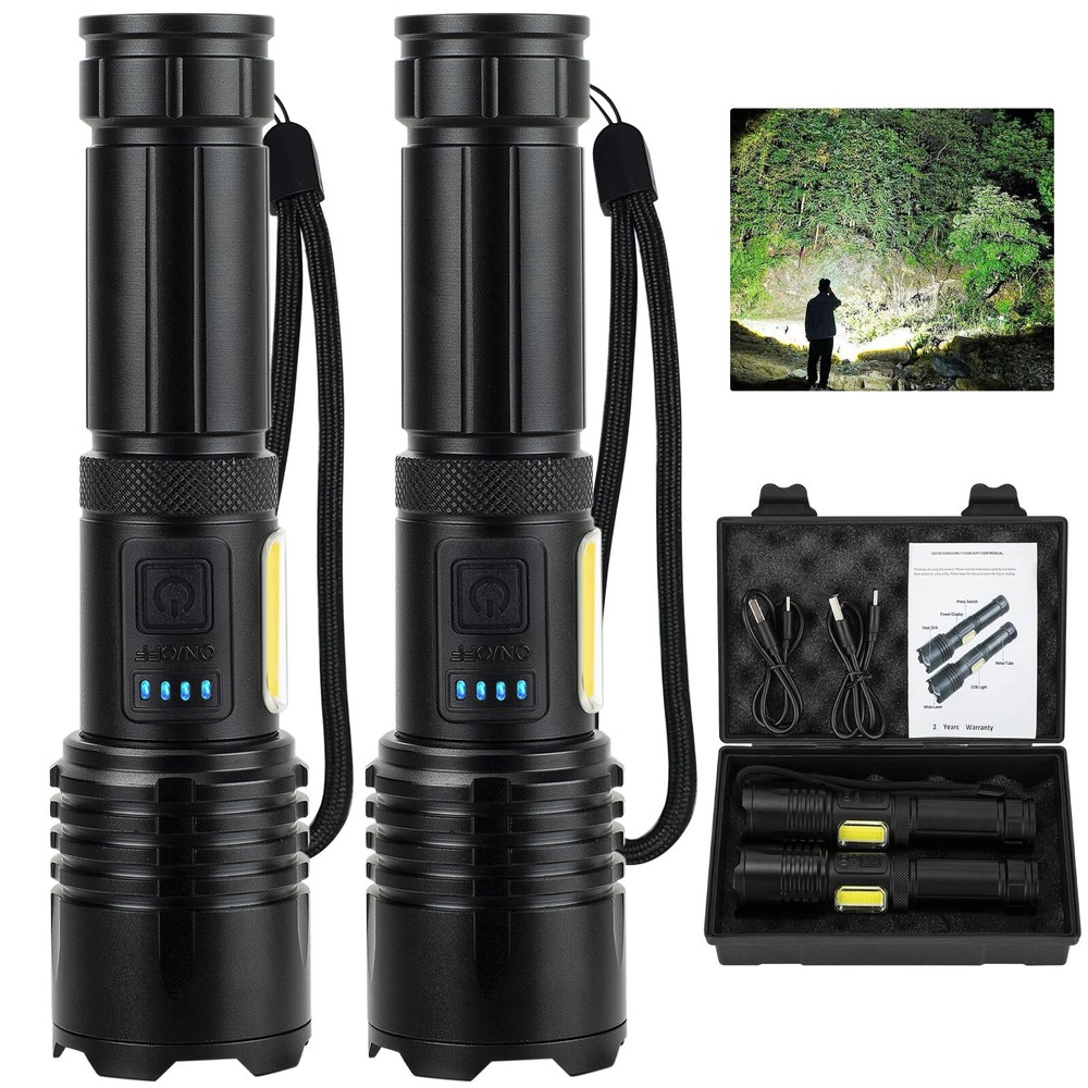 Rechargeable LED Flashlights High Lumens,990,000 Lumens Super Bright Flashlig...