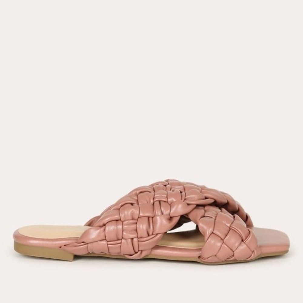 Bamboo Braided Crisscross Strap Kick 61 Sandals Blush Pink Size 7.5 New
