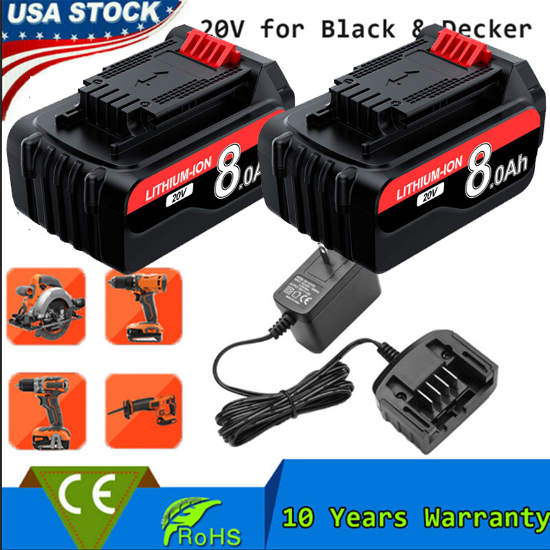 20V 8000mAh Li-ion Replacement Battery for BLACK+DECKER LBXR20 LBX20 LB20 20V Tools