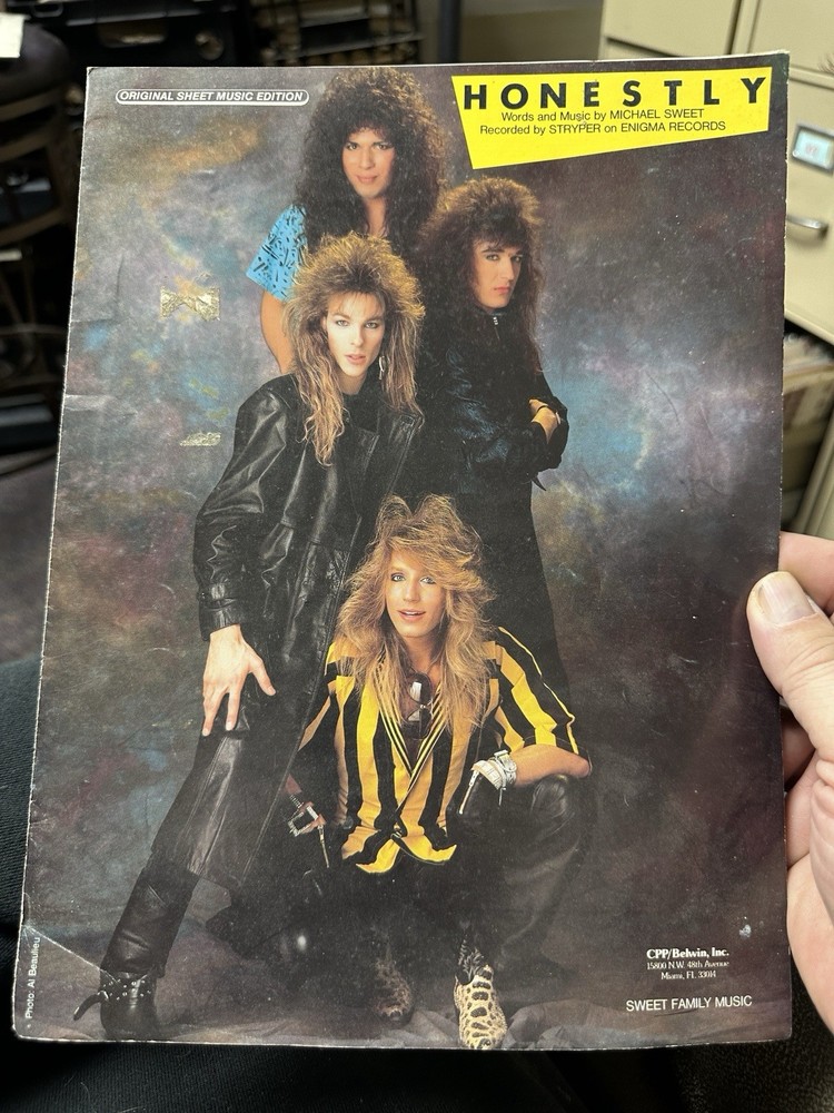 H 1986 STRYPER Rock Sheet Music HONESTLY