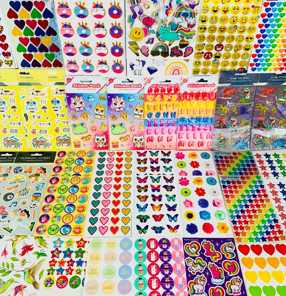 Lot of 675 Random Glossy Laptop Journal Stickers Luggage Decals Book Stickers