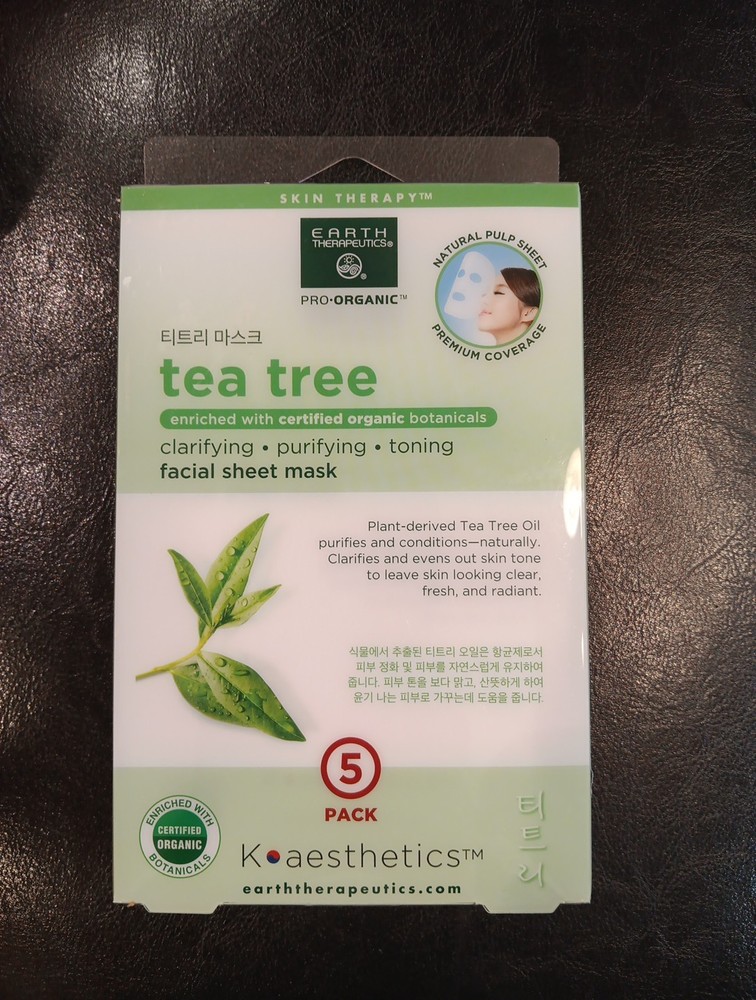 Earth Therapeutics Pro-Organic Tea Tree Clarifies Mask - 5 Pack Skin Therapy