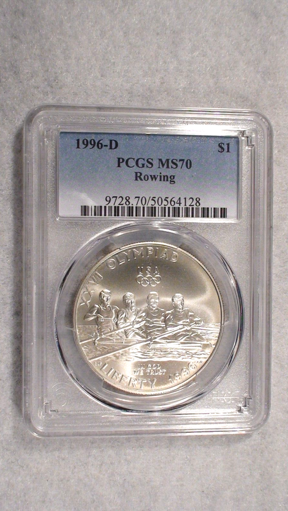 1996 D Olympic Dollar PCGS MS70 Rowing Silver Coin Gem Uncirculated $1