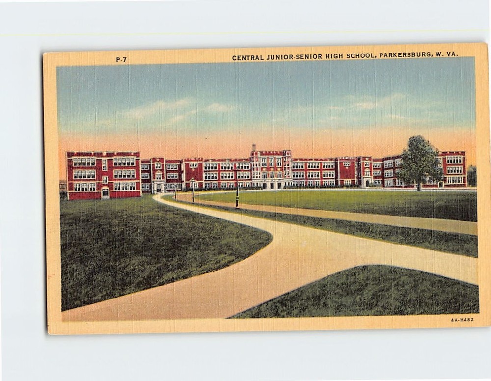 Postcard Central Junior-Senior High School Parkersburg West Virginia