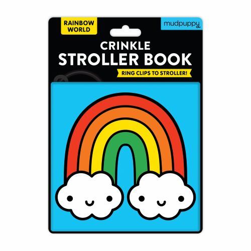 Rainbow World Crinkle Stroller Book, Hardcover by Mudpuppy (COR), Like New Us...