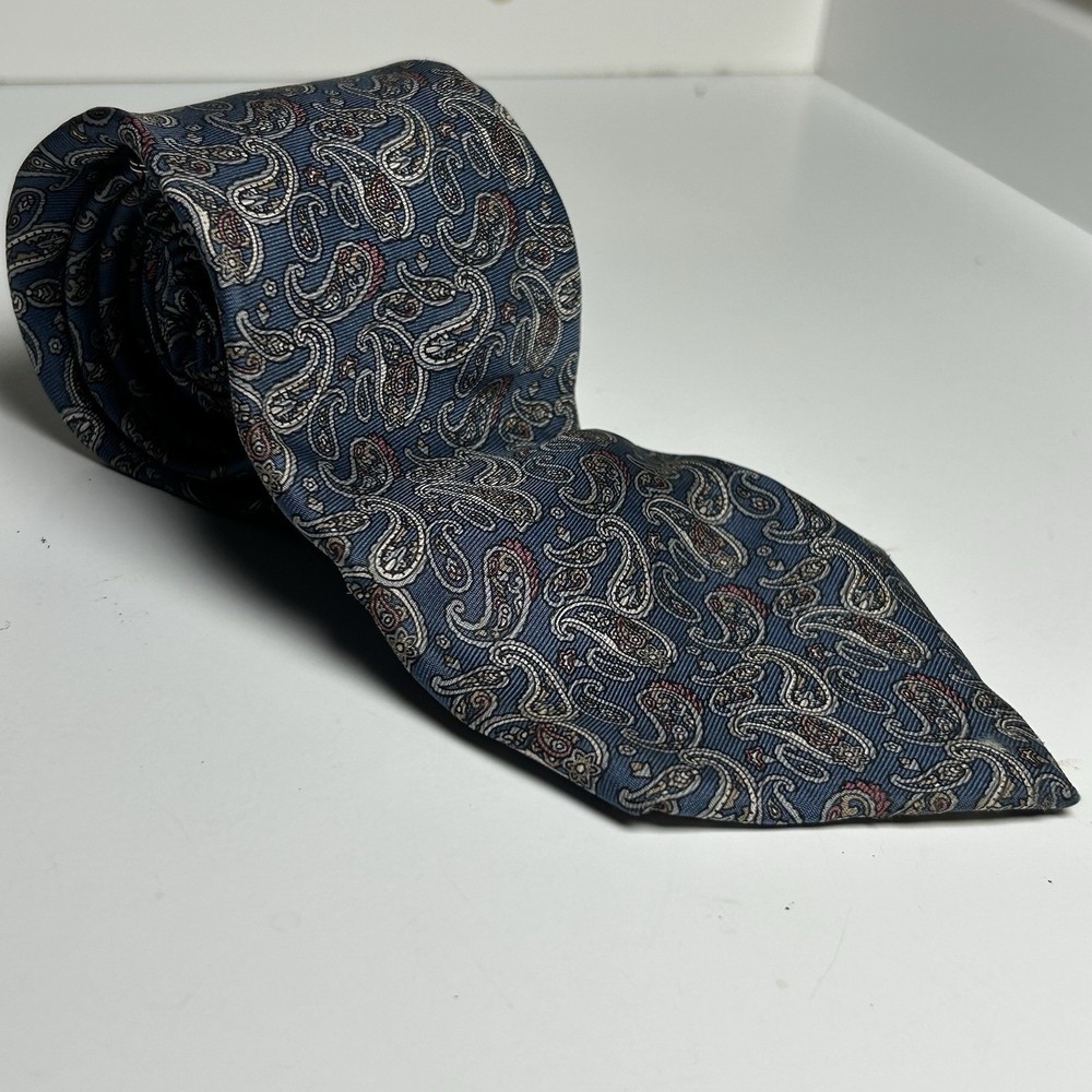Christian Dior Monsieur Men's Silk Tie Blue Paisley