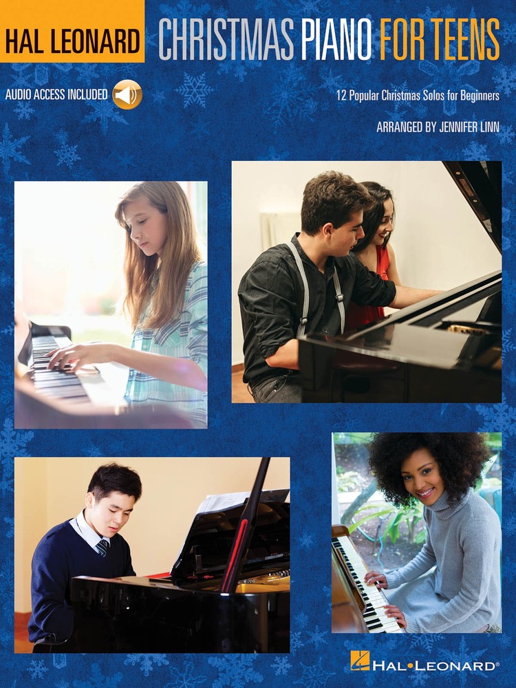 Hal Leonard Christmas Piano for Teens Easy Solo Sheet Music 12 Songs Book Audio