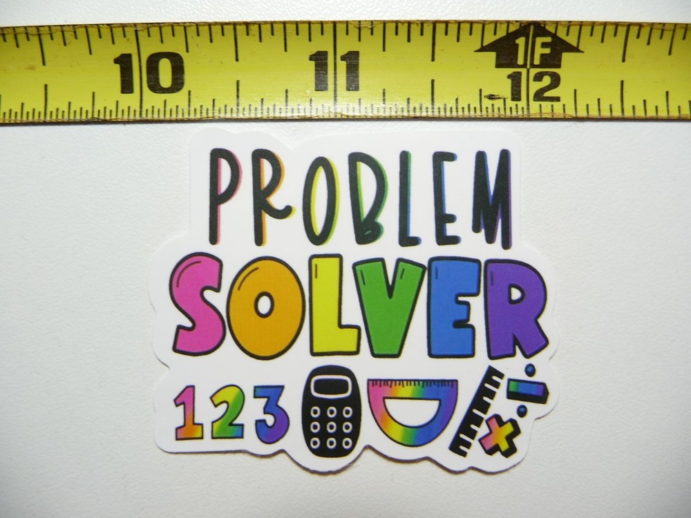 COLORFUL FUN PROBLEM SOLVER COLLAGE MATH STICKER DECAL MATHEMATICS SCHOOL CLASS
