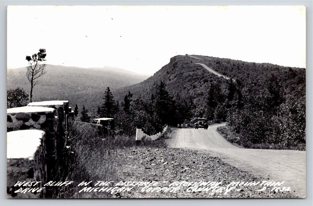 RPPC~West Bluff In Brockway Mountain Drive Michigan~Real Photo Postcard