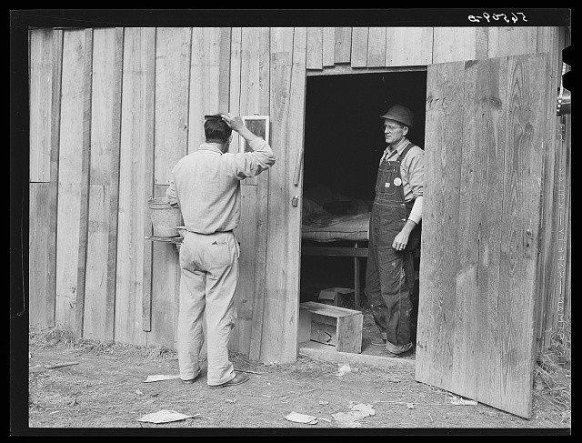Alexandria Louisiana Camp Livingston 1940 Construction Workers Shack Washing