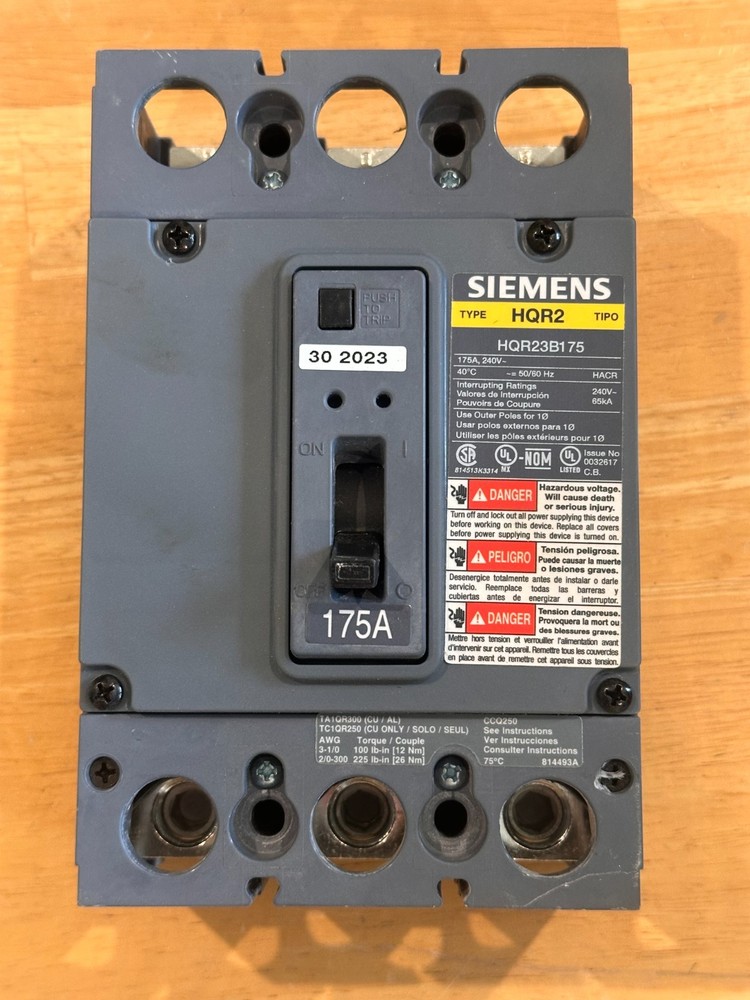 NEW SIEMENS HQR HQR23B175 3 Pole 175 AMP 240V CIRCUIT BREAKER