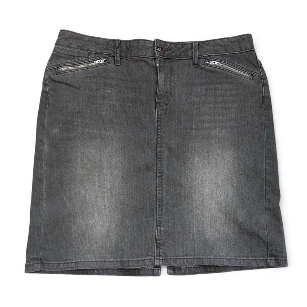 GAP Skirt Womens Size 8 Gray Stretch Denim Straight Pencil Short