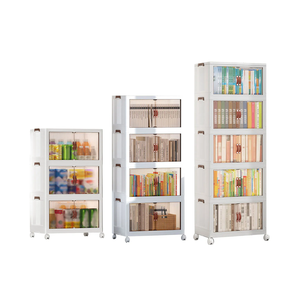 New Folding Storage Cabinet Space Saving Plastic Organizer for Home & Kids