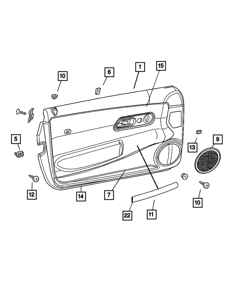 Genuine Mopar Door Trim Panel Bezel Right YA06BD5AA