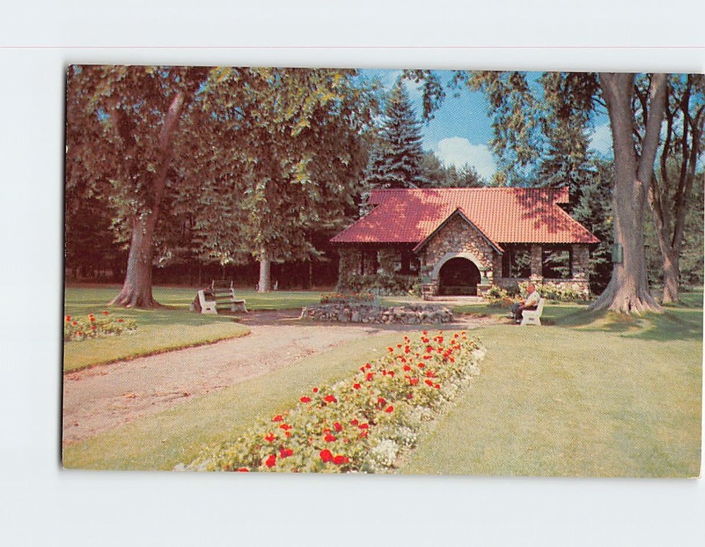 Postcard Entrance to Beautiful Greeley Park Nashua New Hampshire USA