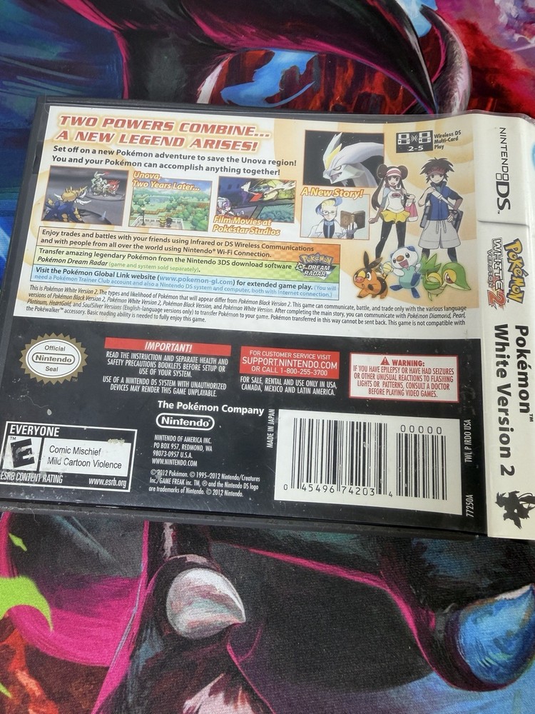 Nintendo DS Pokemon White Version 2 CIB Complete In Box Tested Working
