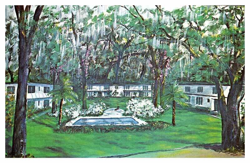 Postcard MOTEL SCENE St. Simons Island Georgia GA m/09 AU3080