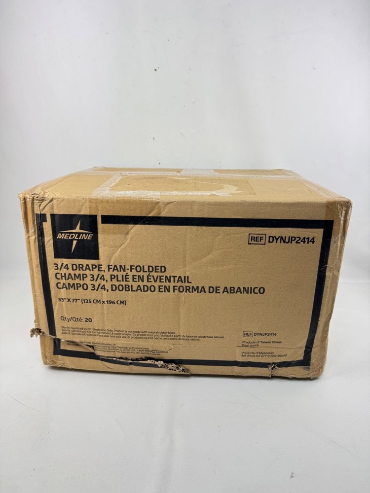 Medline Blue 3/4 Drape Fan Folded 53
