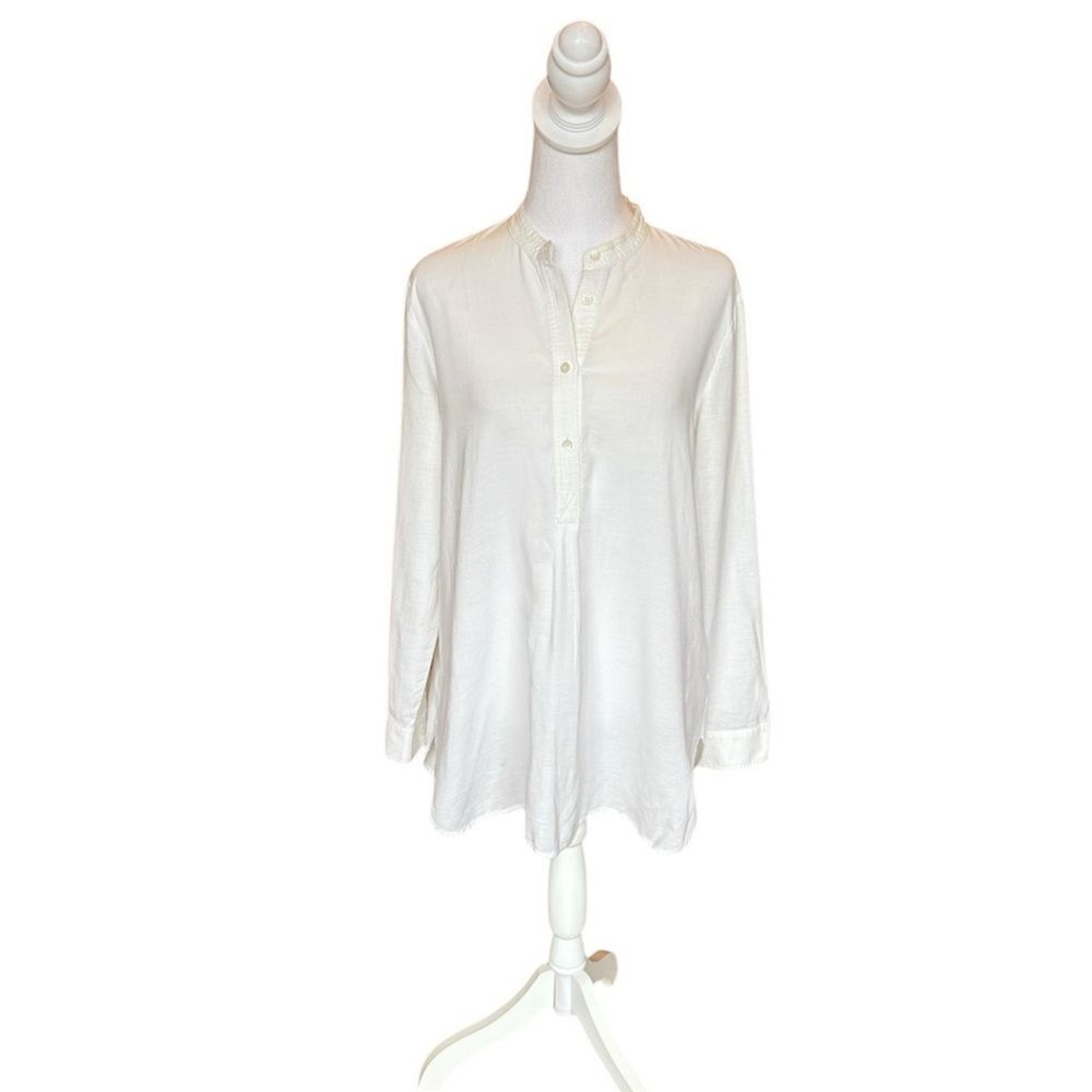 Madewell Wellspring Tunic Popover Shirt Womens Size Medium White Cotton