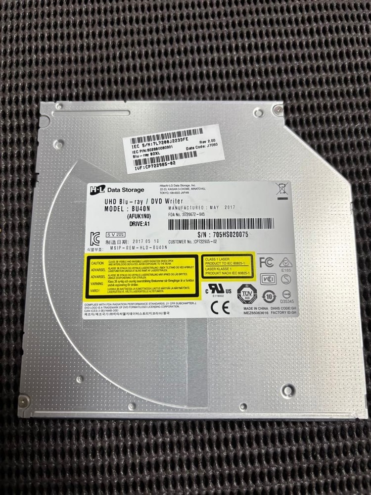 Hitachi LG BU40N 9.5mm SATA Slim Blu-ray Drive BDXL Compatible for Laptop