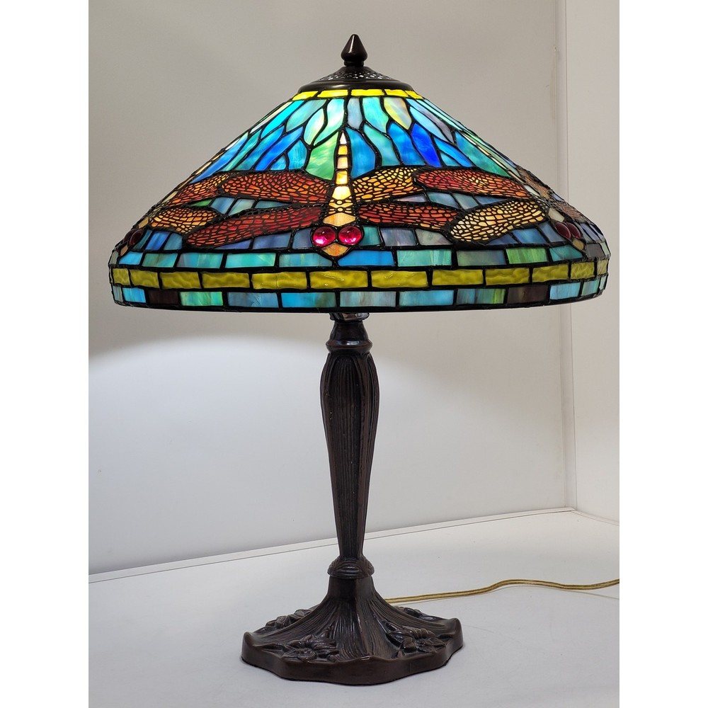 Dale Tiffany Colorful Dragonfly Stained Glass Table Lamp 22