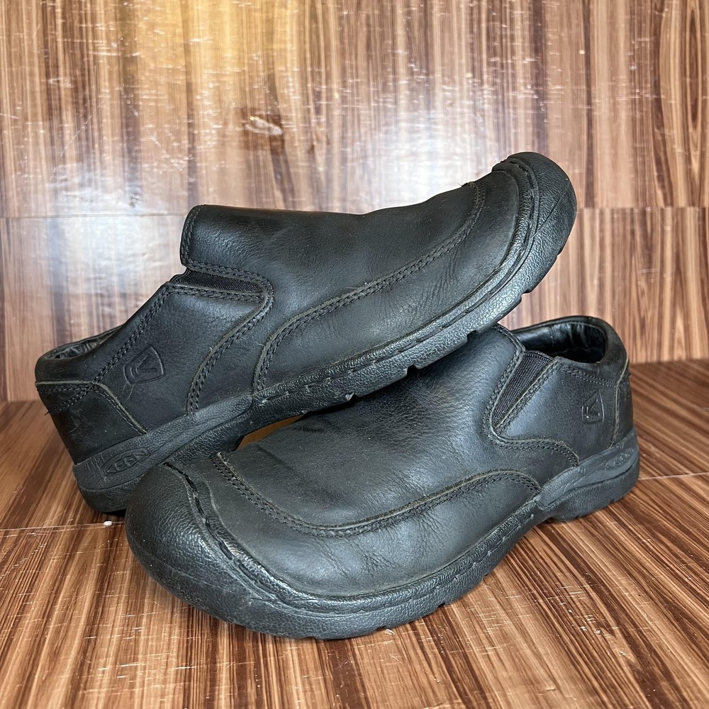 KEEN Shoes Mens Size 8 Leather Slip On Work Casual Waterproof Loafer Comfort
