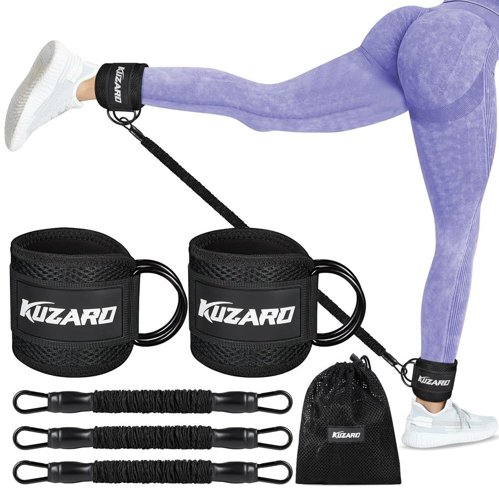 Resistance Bands Set with Ankle Straps, Glutes Workout Equipment, Ankle Bands...