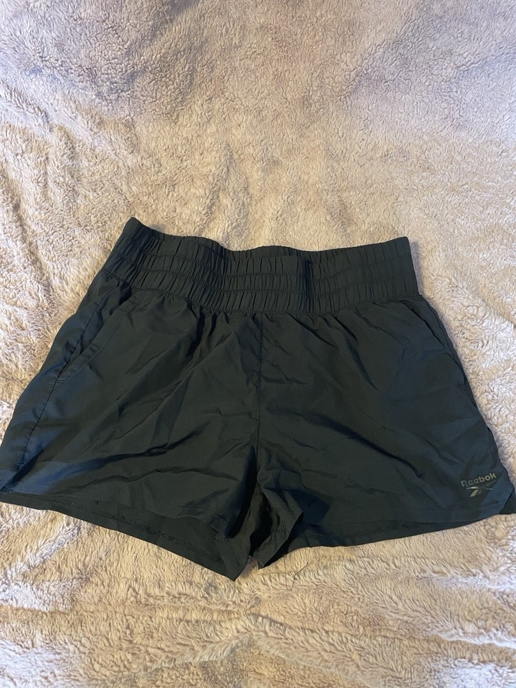 Reebok Women’s Black Athletic Pull-On Activewear Shorts Elastic Waist