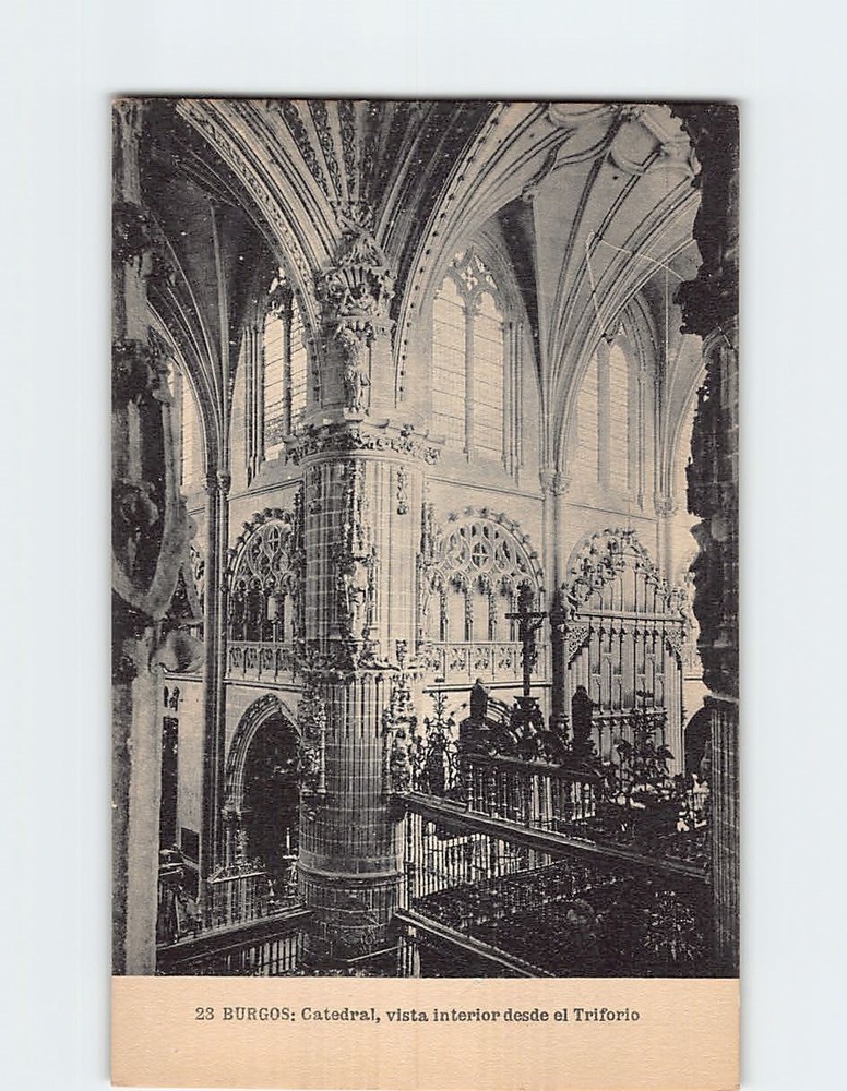 Postcard Interior of Burgos Cathedral Spain