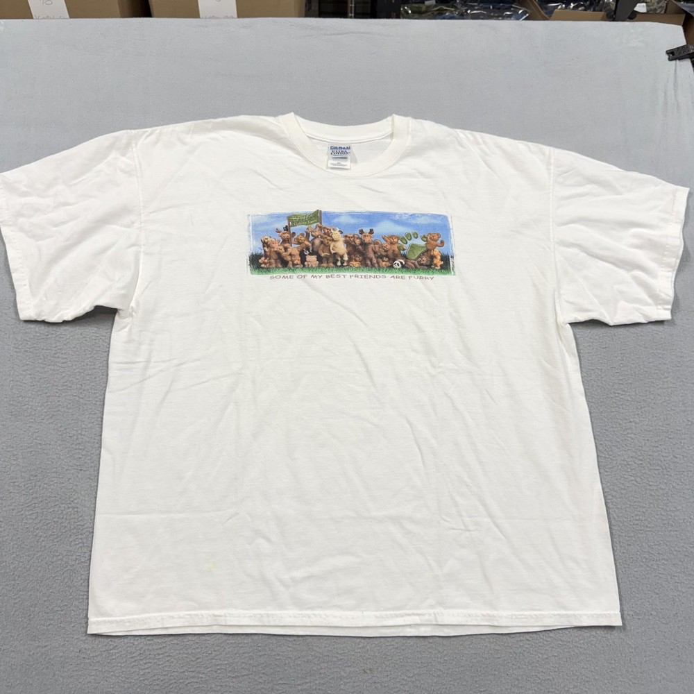Vintage dog shirt Mens 2XL White Some Of My Best Friends Are Furry Graphic Tee