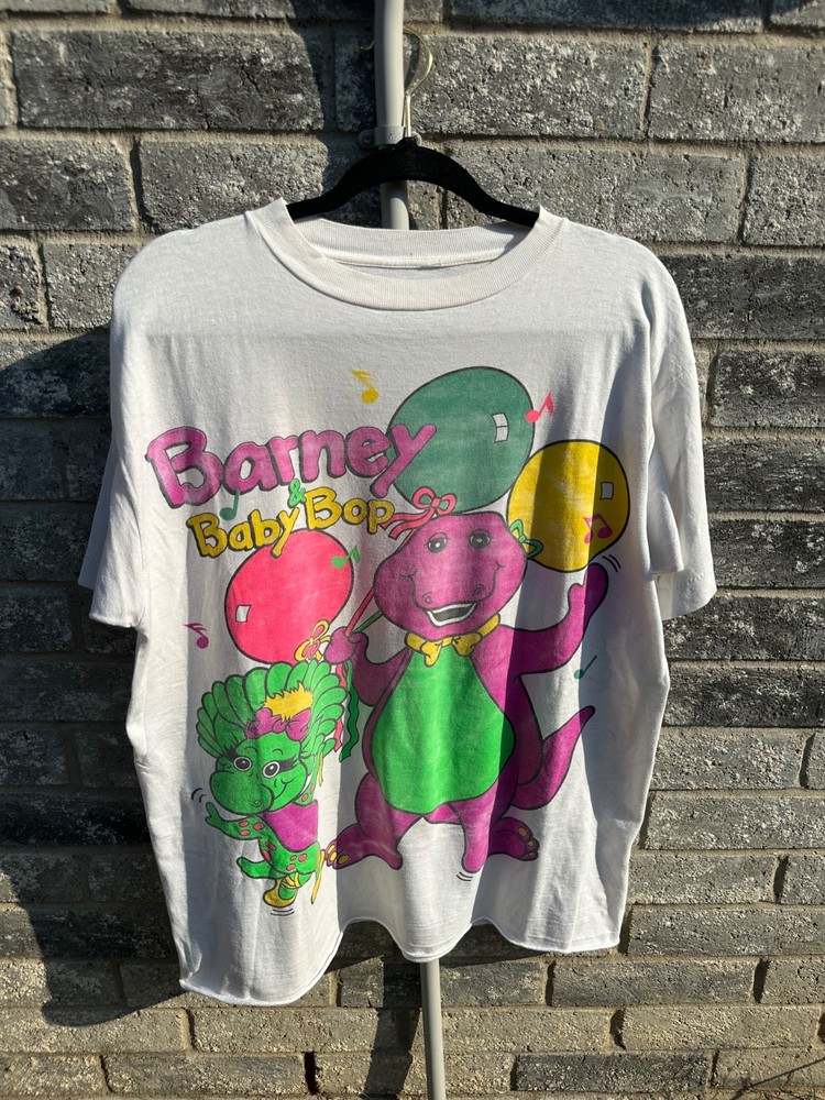 Vintage Barney and Friends T Shirt 90s Size XL Mens Rare PBS TV Show Kids