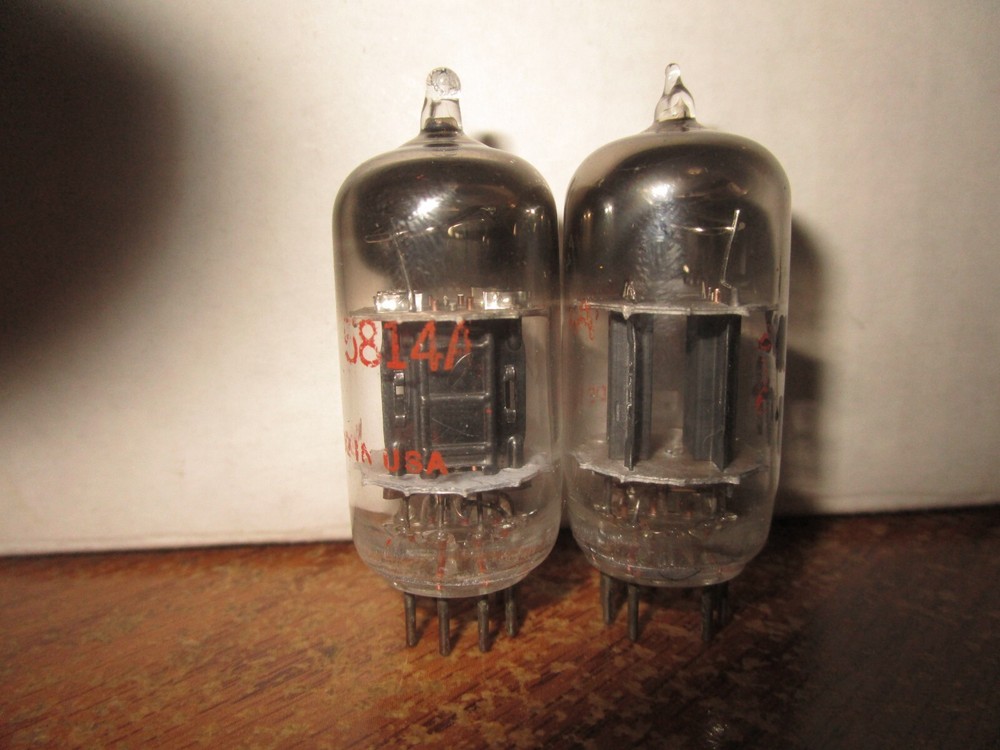 NOS Testing Matched Pair Rare B-Plate CBS/Hytron 5814A = 12AU7WA  Audio  Tubes