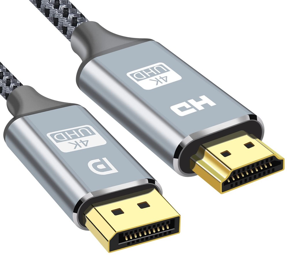 4K DisplayPort to HDMI Cable 6FT High Speed Unidirectional DP Adapter