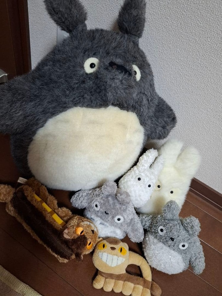 Totoro Plush Set with Catbus Coin Bank Made in Japan Used, Ghibli Collection