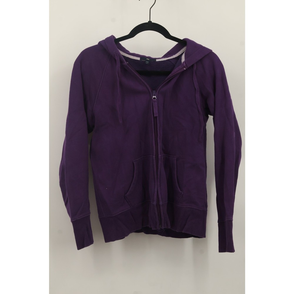 Gap Women's Full Zip Fleece Hoodie Sweatshirt Long Sleeve Pockets Size L Purple