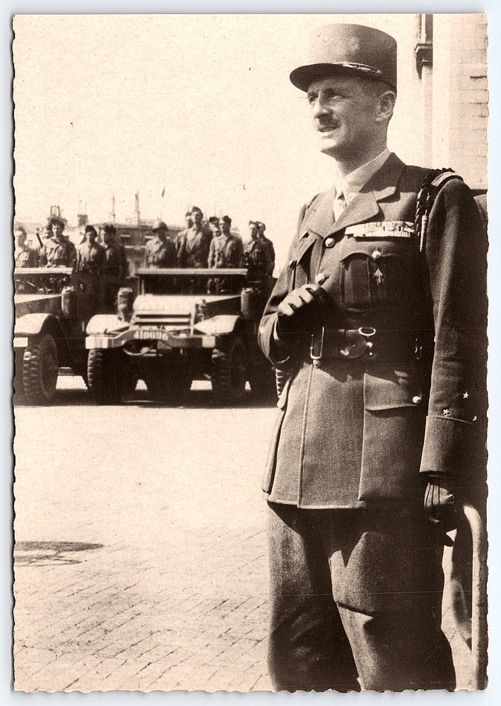 Paris France Ww2 French General Men Trucks Vintage Real Photo Postcard 1944