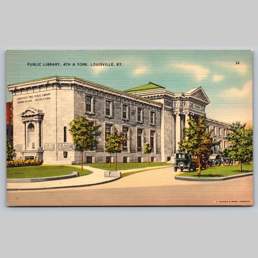 Postcard Louisville Free Public Library KY Architecture
