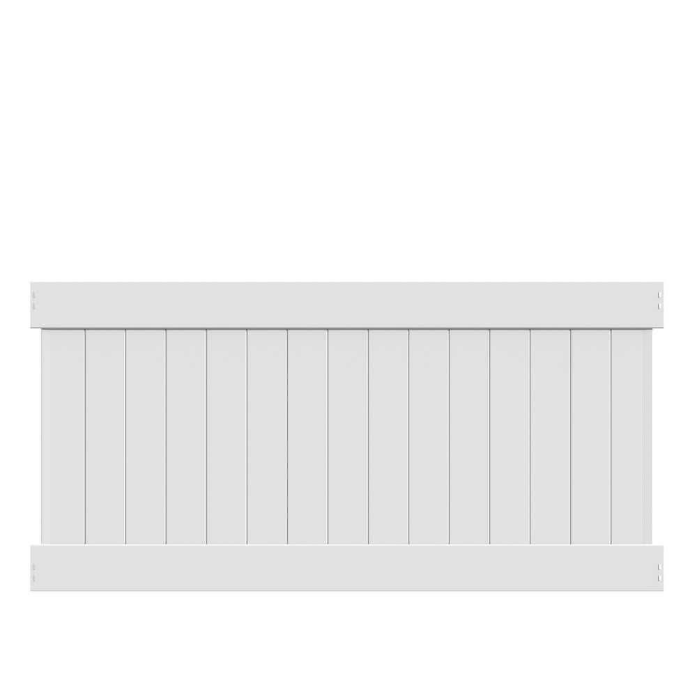 Linden 4ft.Hx8ft.W White Privacy Vinyl Fence Panel(Unassembled)
