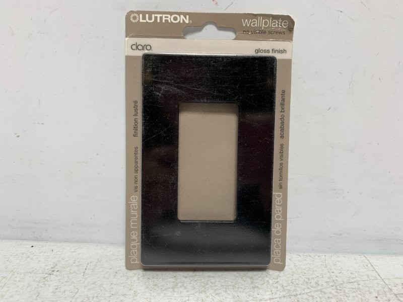 Lutron CW-1BL Wallplate 1-Gang Black Screwless
