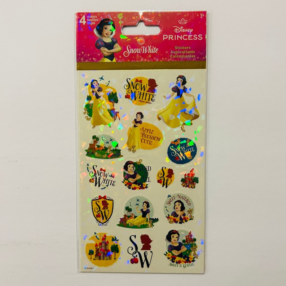SNOW WHITE Stickers by Sandylion | Glossy + Holographic 2pk with 4 sheets