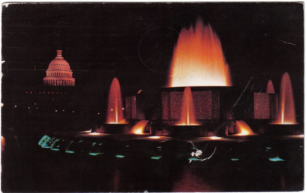 District Of Columbia DC Postcard Washington Floodlit United States Capitol