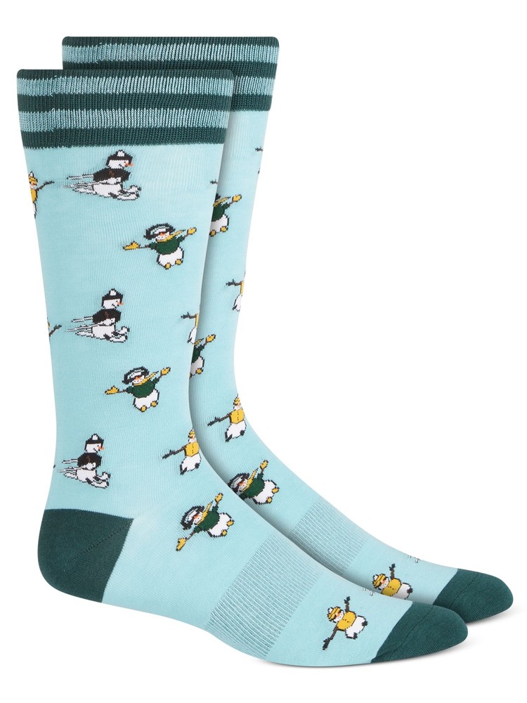 BAR III Mens Turquoise Arch Support Seamless Novelty Over The Calf Socks 7-12