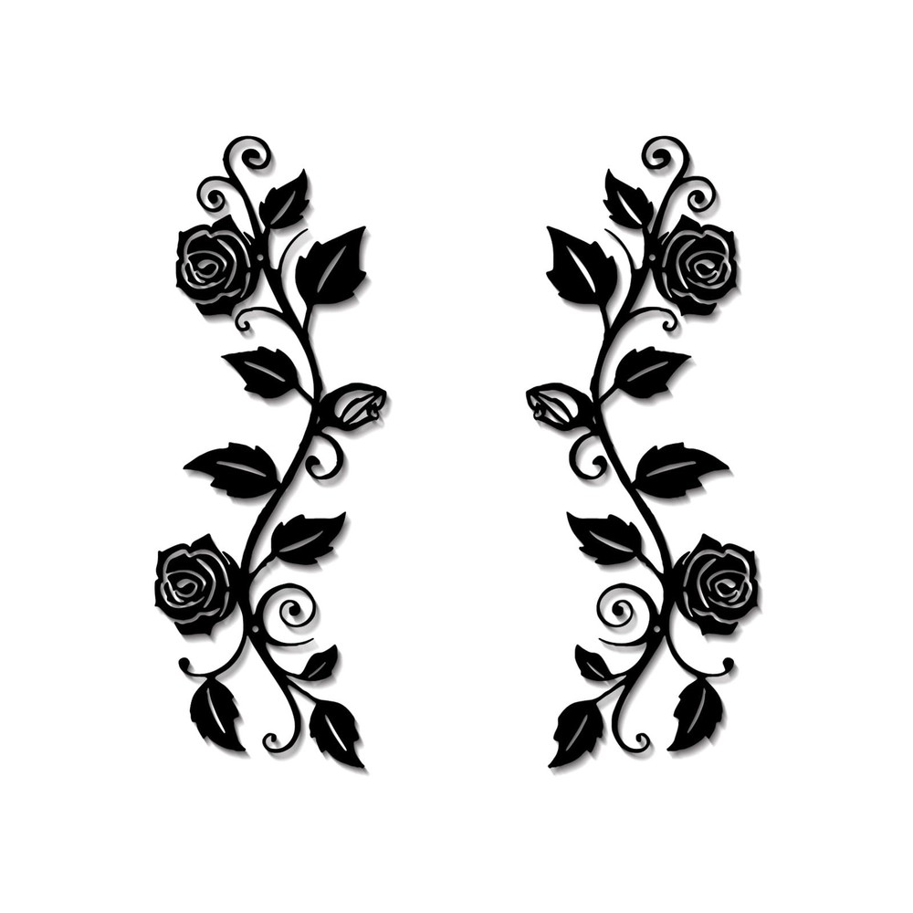 2 Pcs Metal Rose Tree Leaf Wall Decor, Long Iron Scroll Vine Wall Art Above, ...