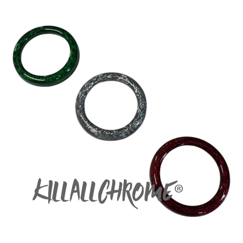 For Abarth 500 Dashboard Button Rings Covers  Carbon Fibre Tri Colour Italian