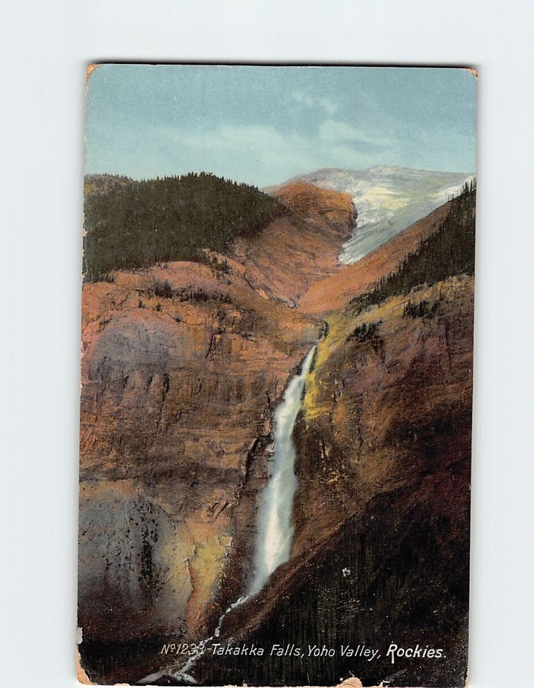 Postcard Takakkaw Falls Yoho Valley Rockies British Columbia Canada