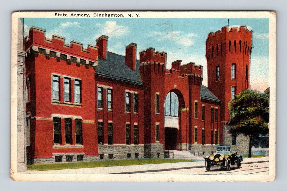 Binghamton NY-New York State Armory Vintage Postcard